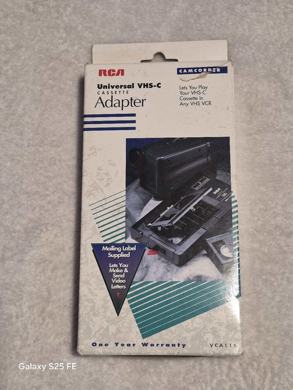 Vintage RCA VCA115 Universal VHS-C Cassette Adapter New Open Box